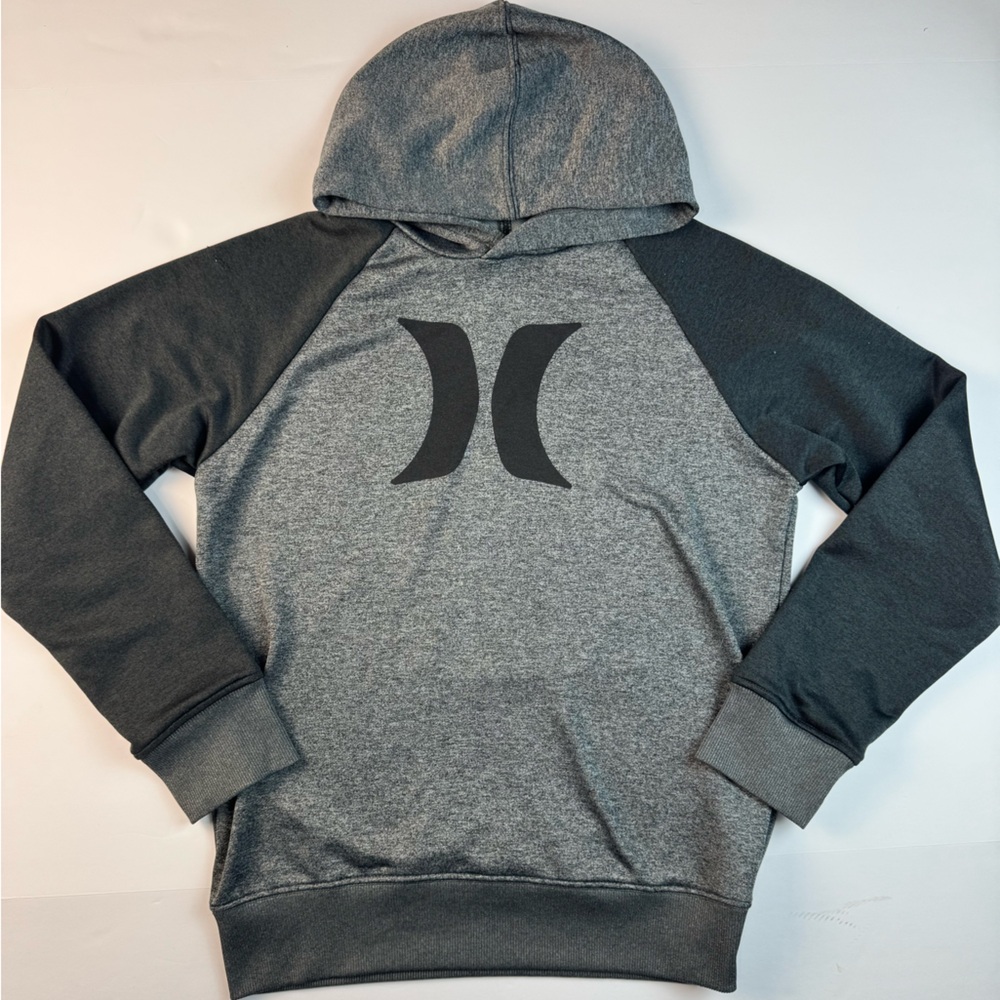 Unisex Hurley Gray and Black Kids Hoodie size large